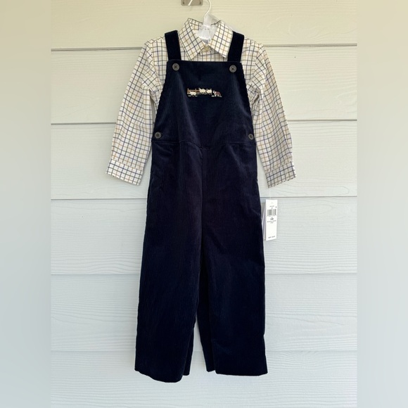Ralph Lauren Other - Ralph Lauren Baby Boys 2pc Corduroy Overalls Outfit Sheep Embroidery 24M NWT